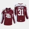 michael simpson peterborough petes maroon 2023 ohl champions memorial cup jersey