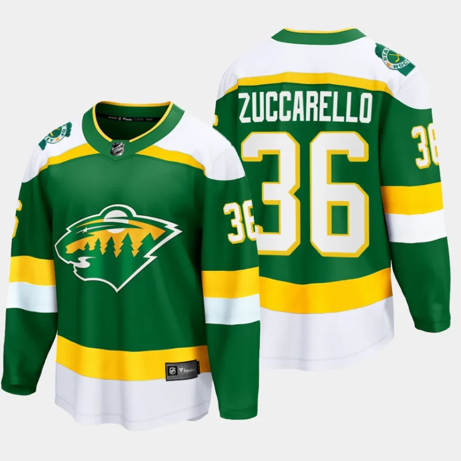 minnesota wild mats zuccarello alternate 2023 24 breakaway player jersey green