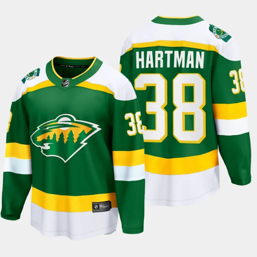 minnesota wild ryan hartman alternate 2023 24 breakaway player jersey green