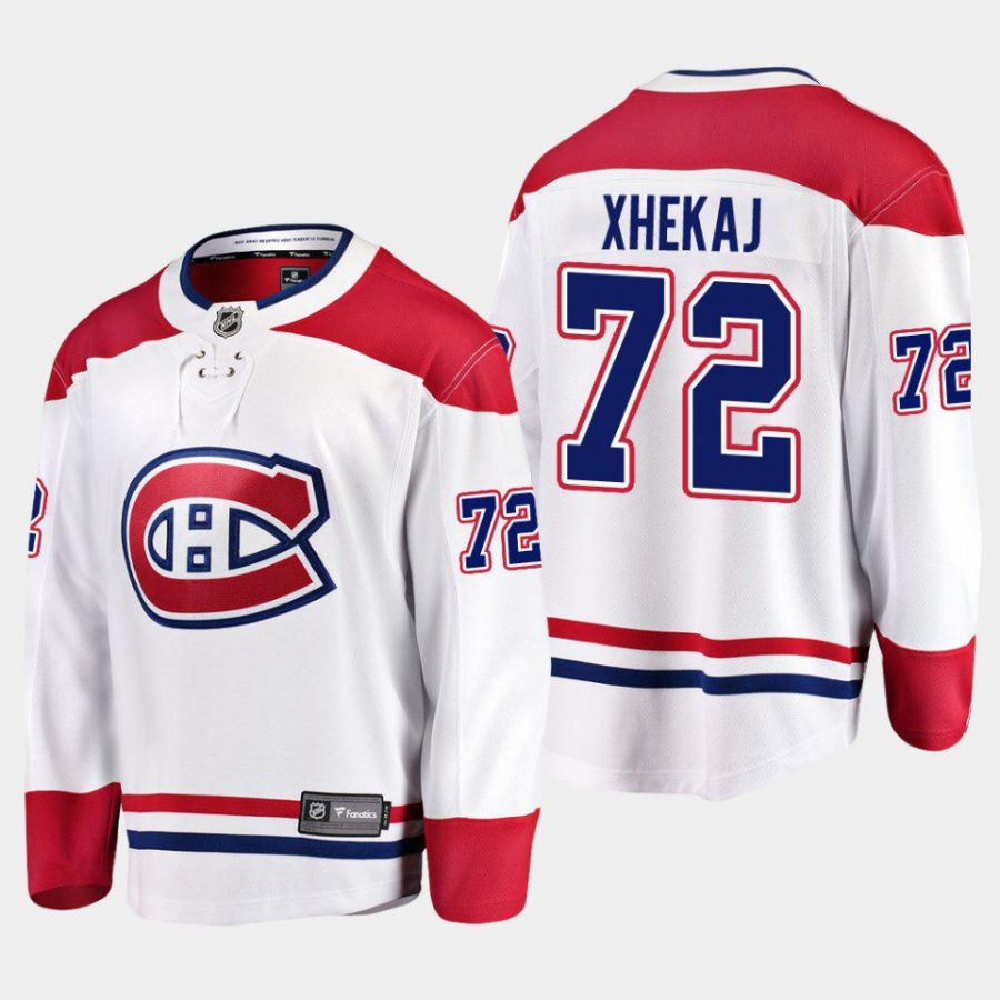 montreal canadiens arber xhekaj away breakaway player jersey white