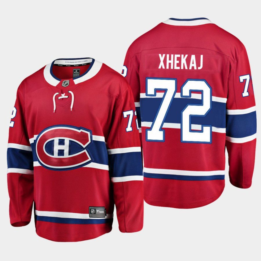 montreal canadiens arber xhekaj home breakaway player jersey red