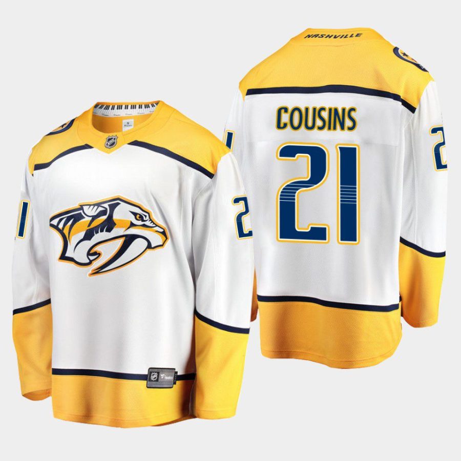 nashville predators nick cousins away breakaway player jersey white