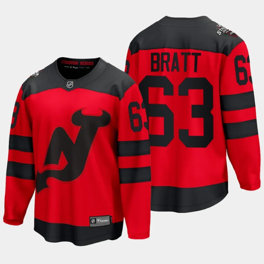 new jersey devils jesper bratt 2024 nhl stadium series breakaway player jersey red