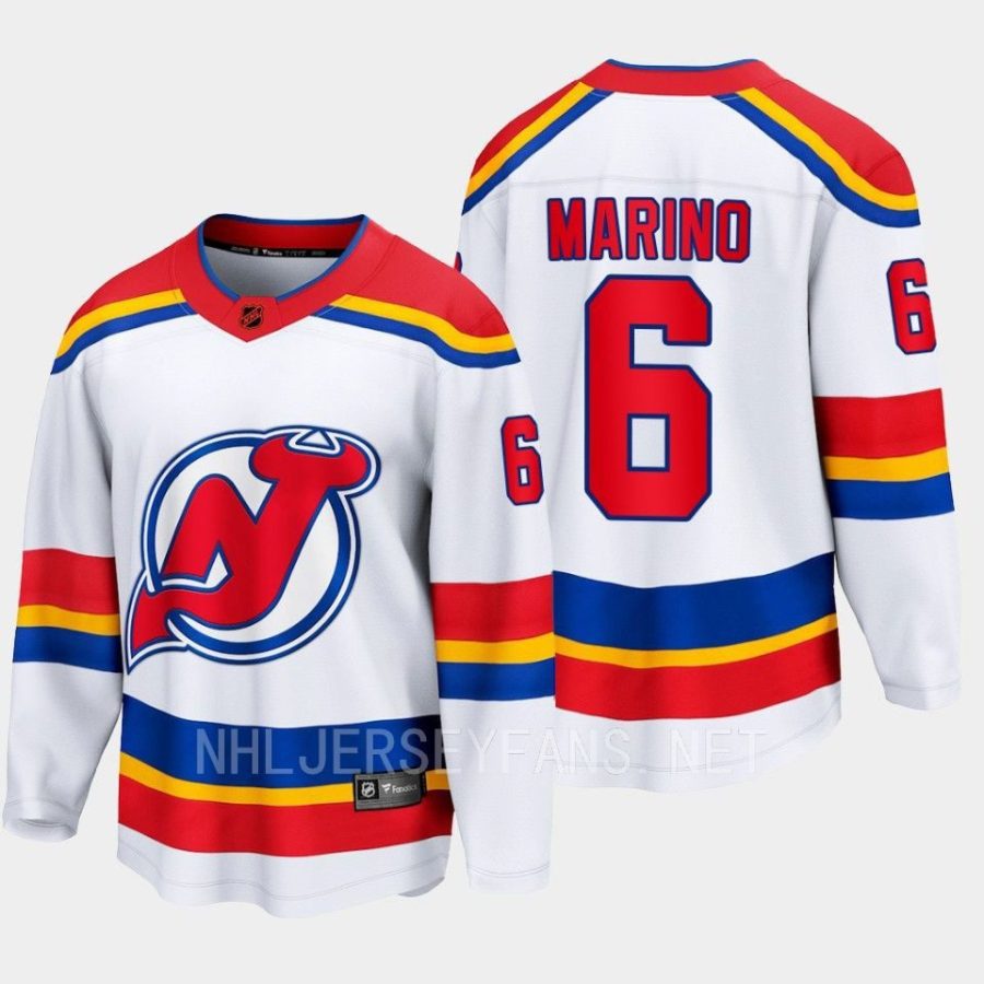 new jersey devils john marino special edition 2.0 2022 breakaway retro jersey white