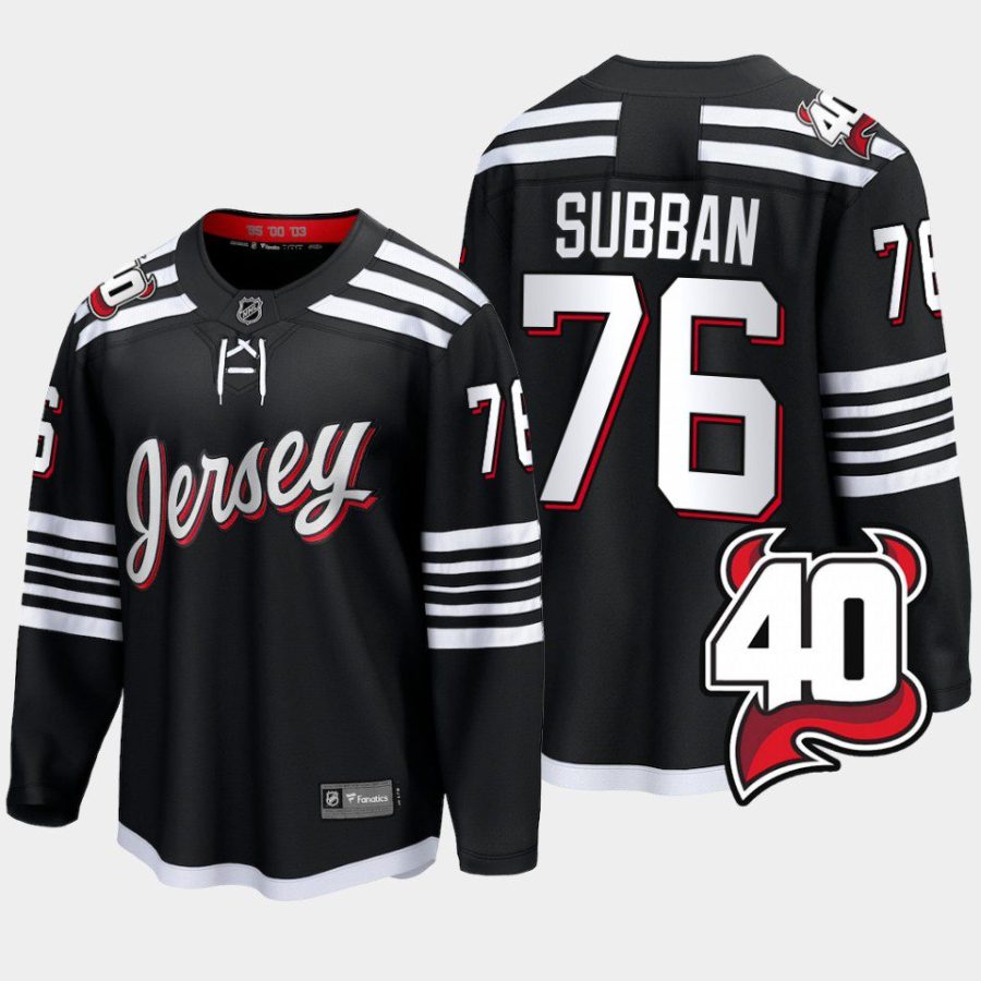 new jersey devils p.k. subban 40th anniversary 2022 23 alternate jersey black