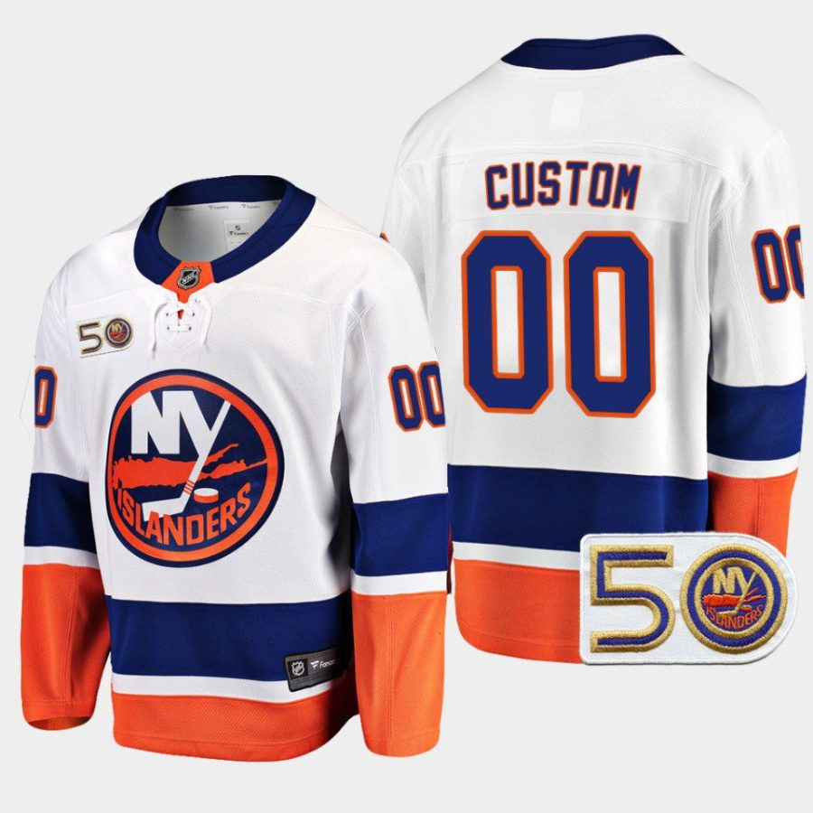 new york islanders custom 50th anniversary 2022 23 away jersey white