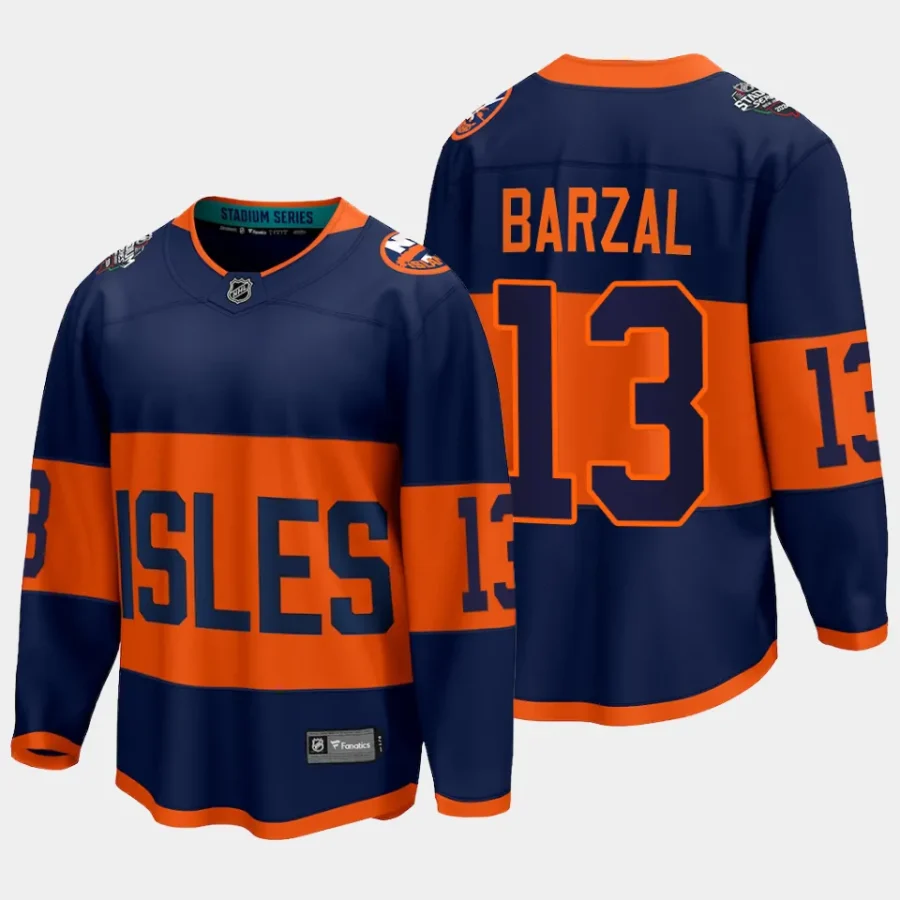 new york islanders mathew barzal 2024 nhl stadium series breakaway player jersey navy