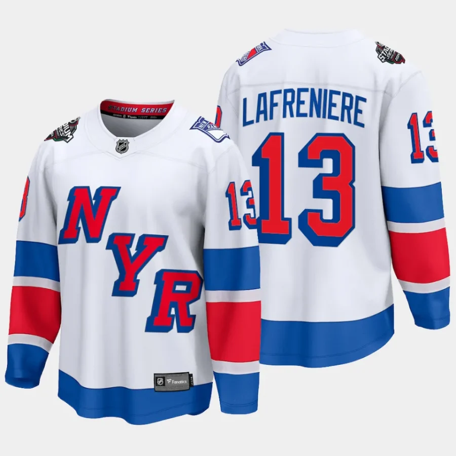 new york rangers alexis lafreniere 2024 nhl stadium series breakaway player jersey white