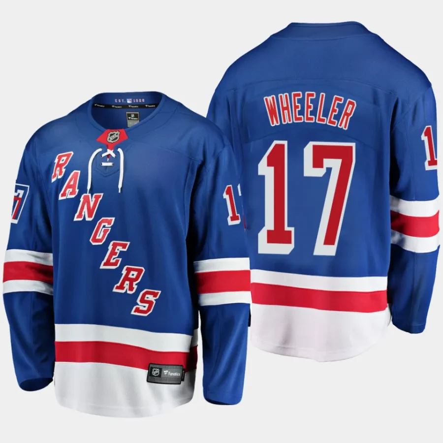 new york rangers blake wheeler home breakaway player jersey blue