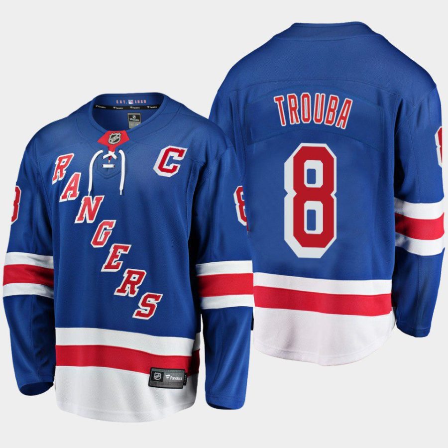 new york rangers jacob trouba home captain patch jersey blue