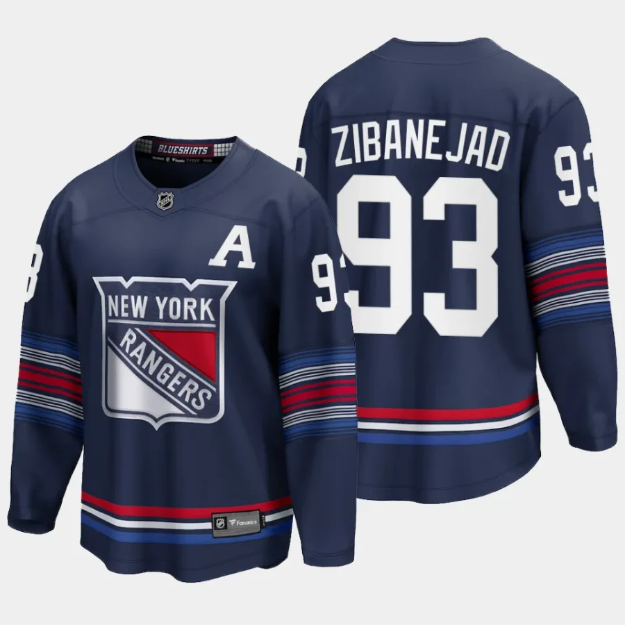 new york rangers mika zibanejad alternate 2023 24 premier breakaway player jersey navy