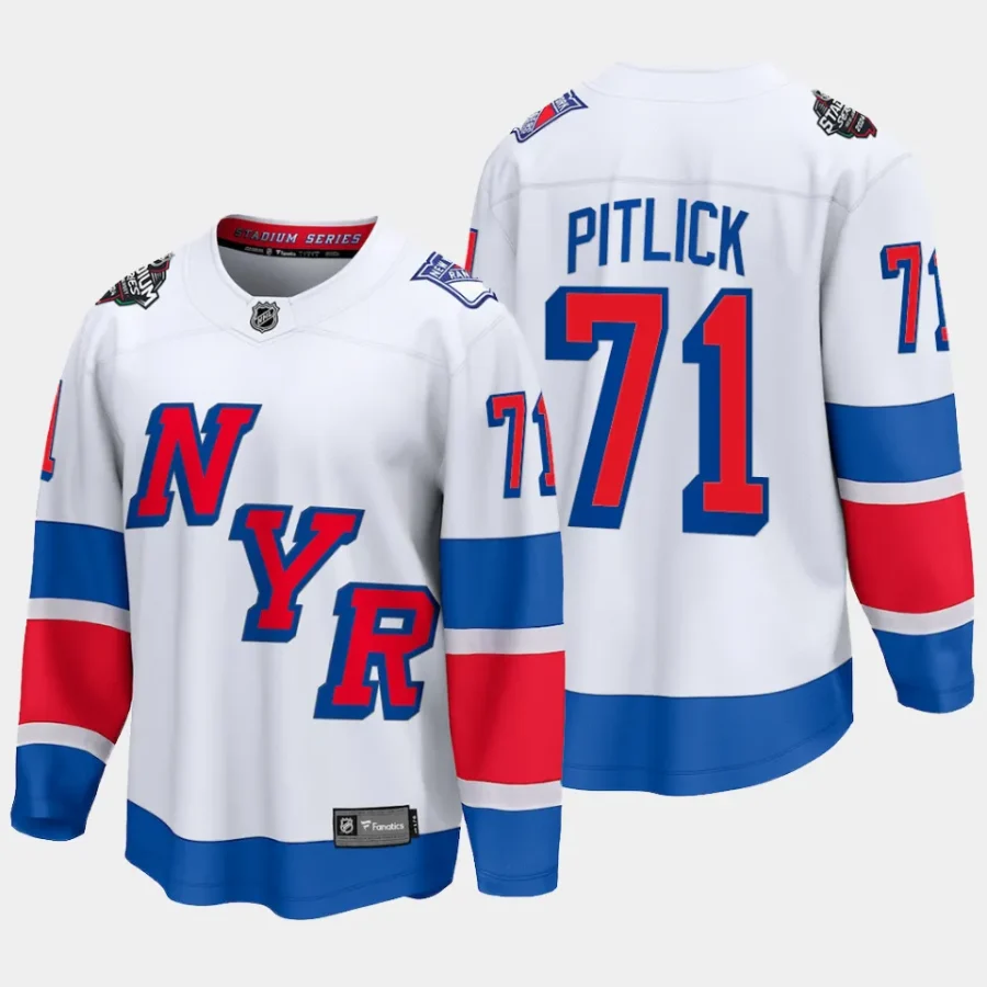 new york rangers tyler pitlick 2024 nhl stadium series breakaway player jersey white