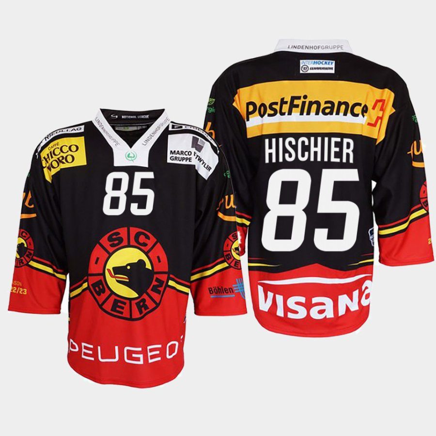 nico hischier sc bern black ice hockey shirt jersey