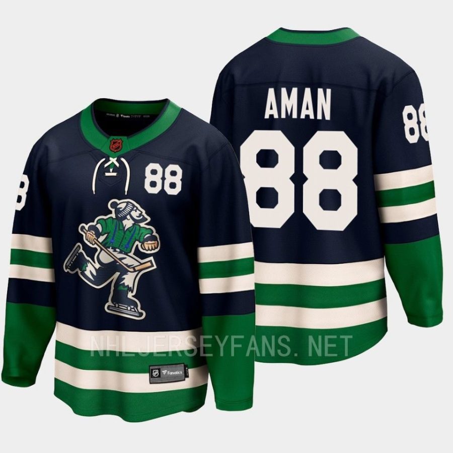 nils aman canucks navy 2022special edition 2.0 breakaway jersey