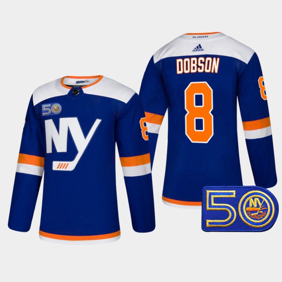 noah dobson islanders royal 50th anniversary authentic alternate jersey