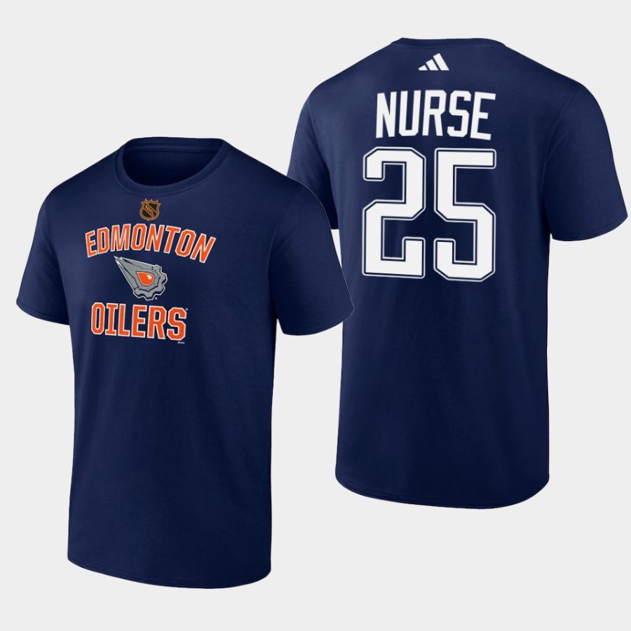 oilers darnell nurse navy wheelhouse reverse retro 2.0 t shirt