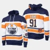 oilers evander kane navy white mitchell ness pullover name number hoodie