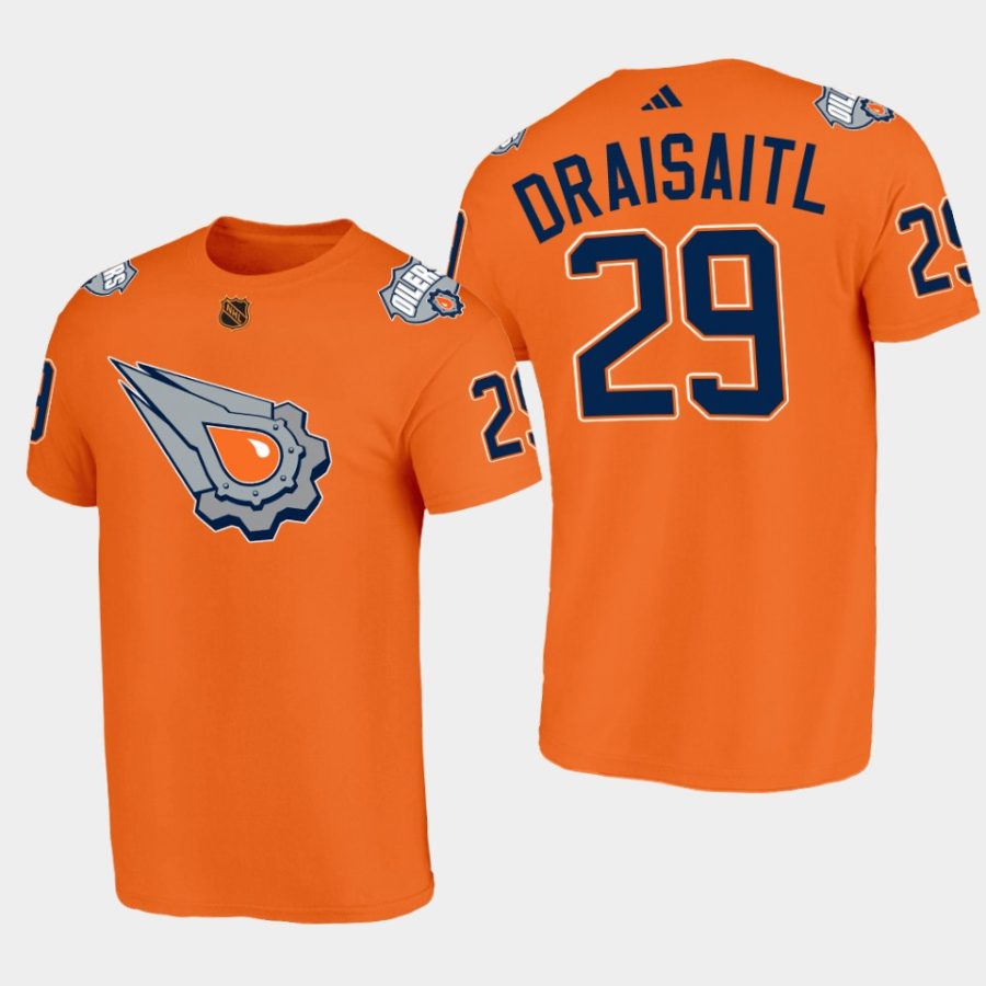 oilers leon draisaitl orange special edition reverse retro 2.0 t shirt