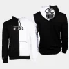 oilers men black white night and day fleece pullover hoodie