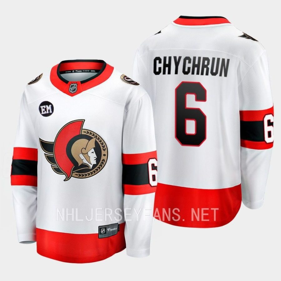 ottawa senators jakob chychrun away breakaway player jersey white