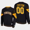 penguins custom black faceoff starter pullover sweatshirt