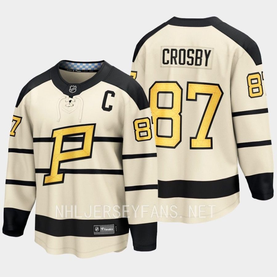 pittsburgh penguins sidney crosby 2023 winter classic player jersey cream