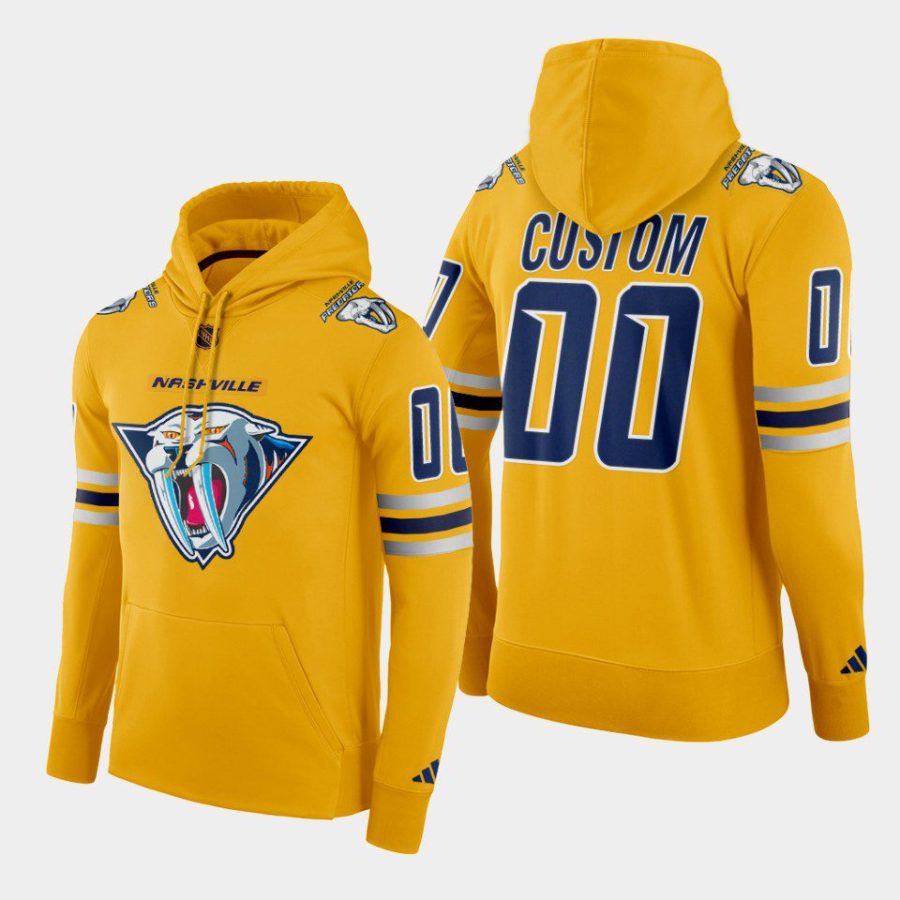 predators custom gold reverse retro 2.0 pullover hoodie