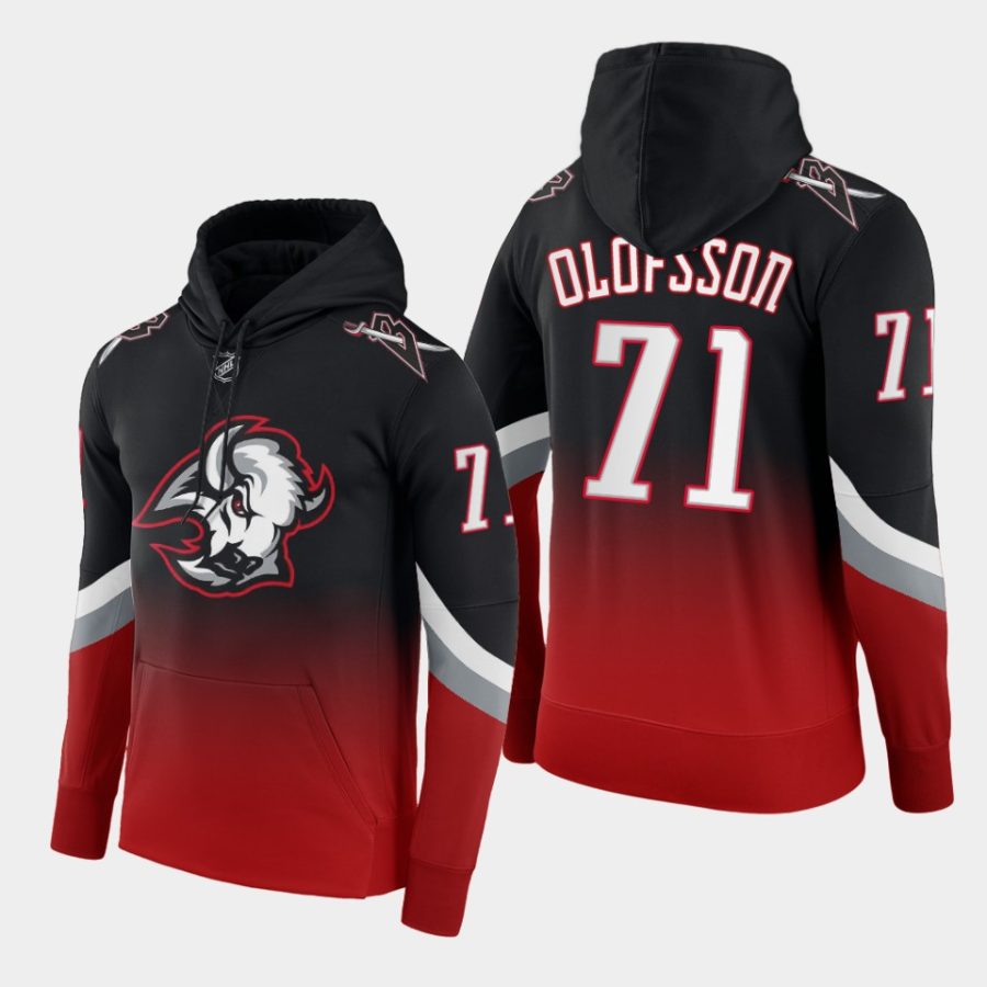 sabres victor olofsson black red 2022 23third logo goathead color crash hoodie