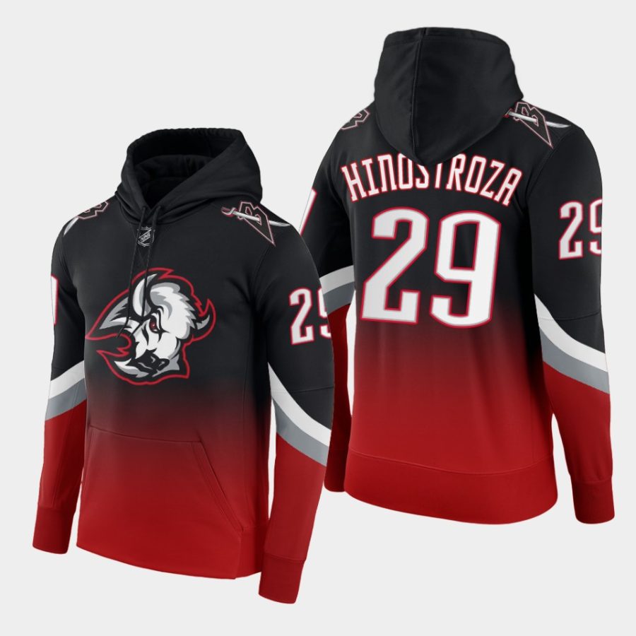 sabres vinnie hinostroza black red 2022 23third logo goathead color crash hoodie