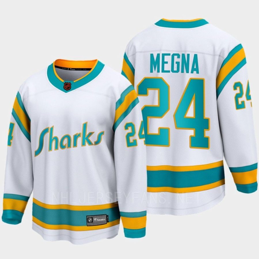 san jose sharks jaycob megna special edition 2.0 2022 breakaway player retro jersey white