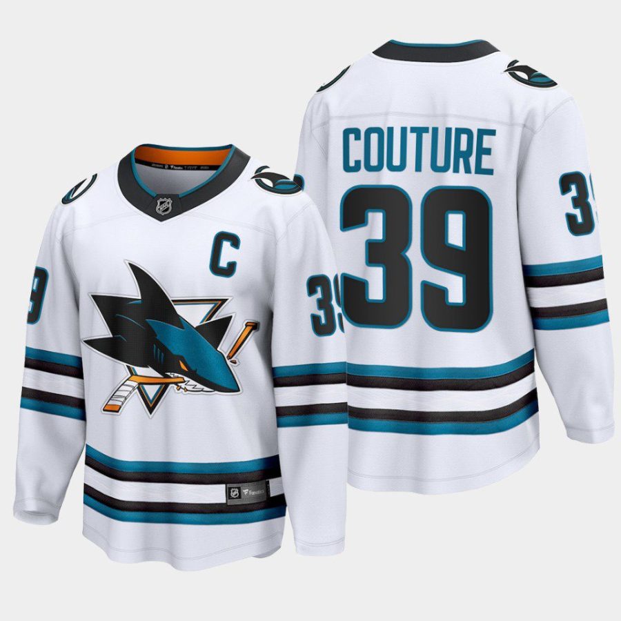 san jose sharks logan couture away 2022 23 the evolve jersey white