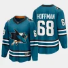 san jose sharks mike hoffman home premier player jersey teal