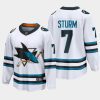 san jose sharks nico sturm away 2022 23 the evolve jersey white