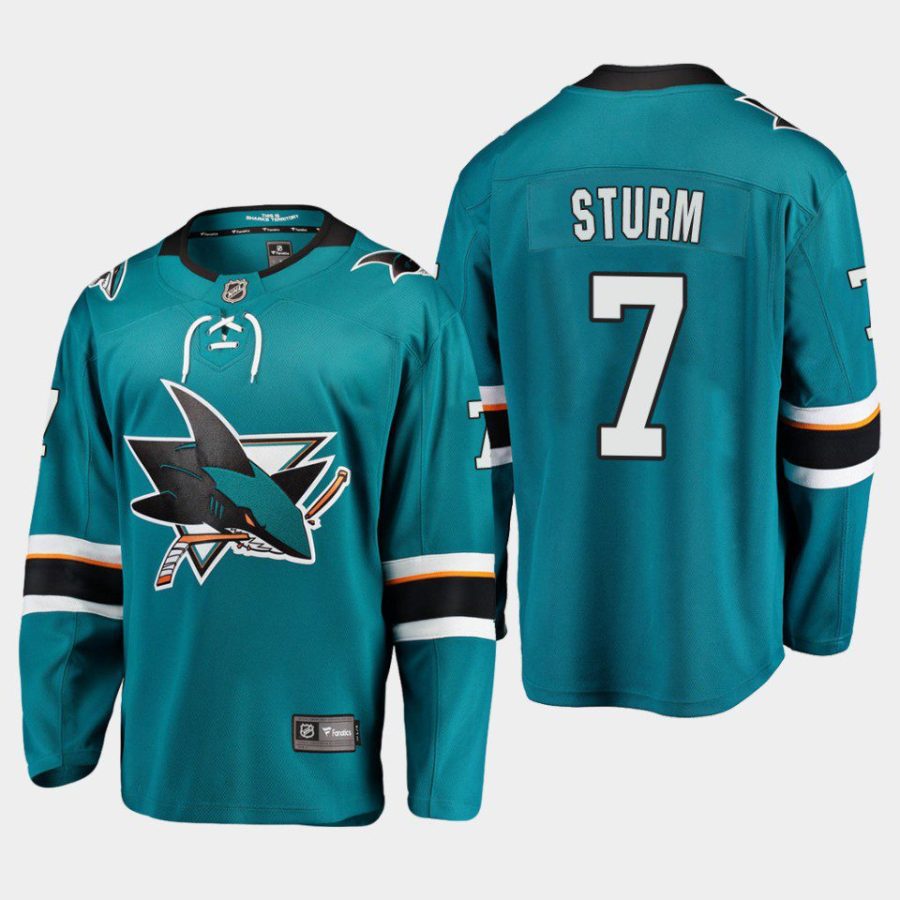 san jose sharks nico sturm home 2022 breakaway player jersey teal