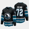 san jose sharks william eklund cali fin 3rd alternate 2023 24 breakaway player jersey black