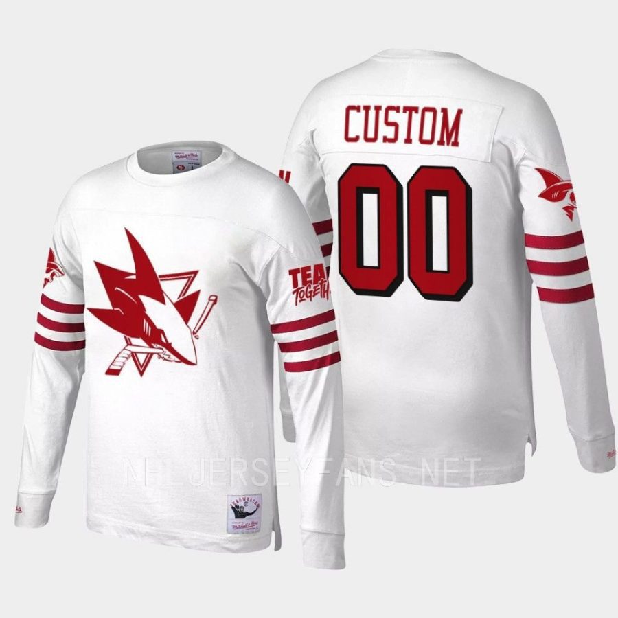 sharks custom white niners x sharks night bayareaunite t shirt