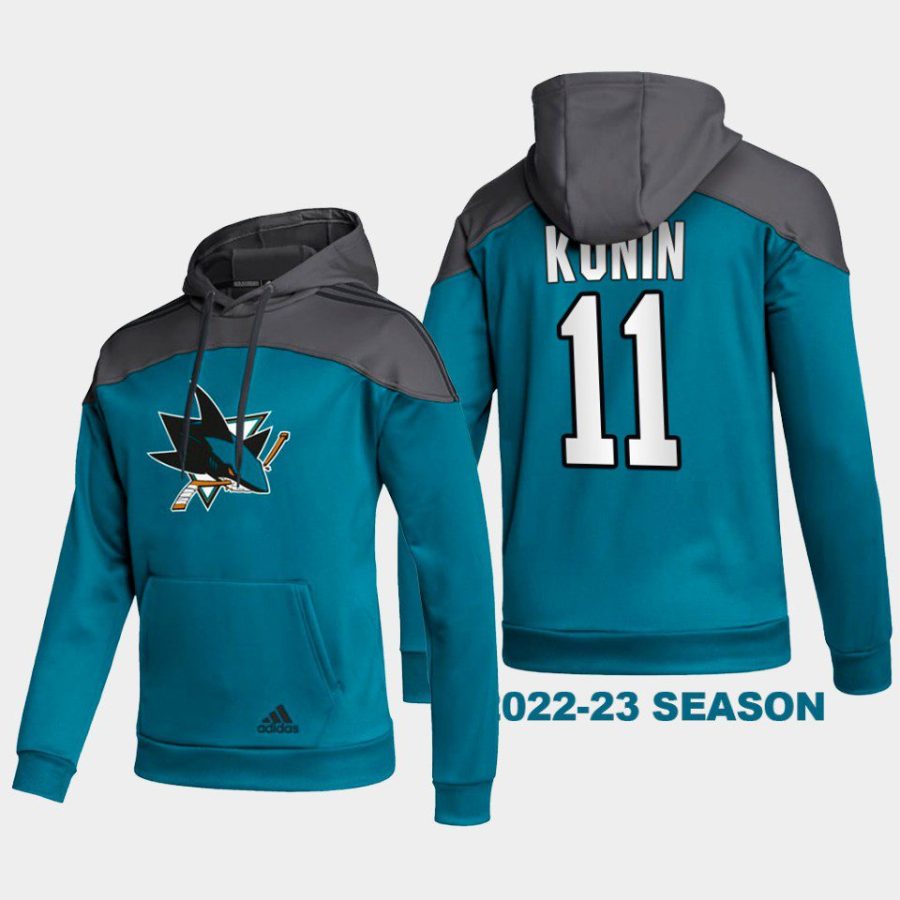 sharks luke kunin black 2022 23stylish aeroready pullover hoodie