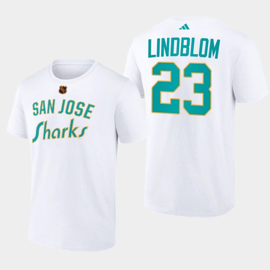 sharks oskar lindblom white wheelhouse reverse retro 2.0 t shirt