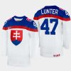 slovakia hockey mario lunter 2022 iihf world championship home jersey white