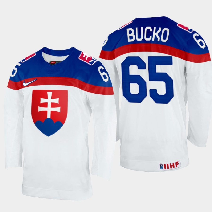 slovakia hockey martin bucko 2022 iihf world championship home jersey white