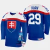 slovakia hockey michal ivan 2023 iihf world championship away jersey blue