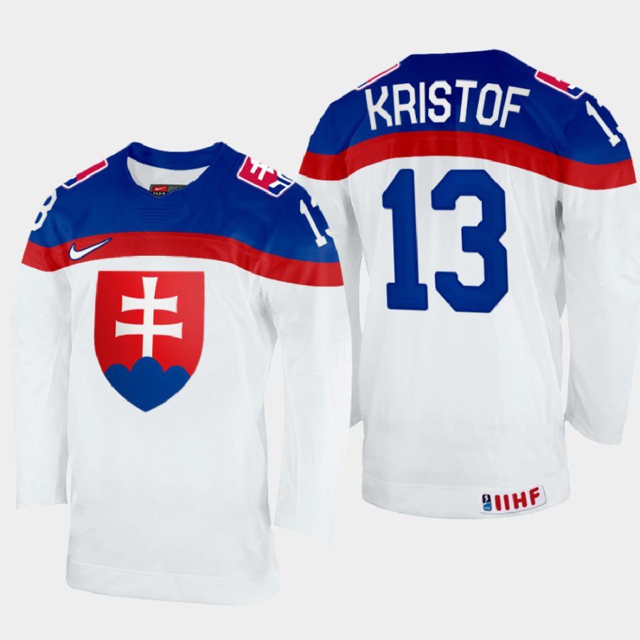 slovakia hockey michal kristof 2022 iihf world championship home jersey white