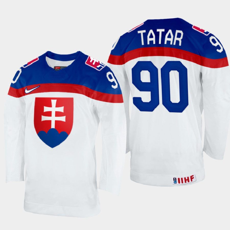 slovakia hockey tomas tatar 2022 iihf world championship home jersey white