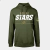 stars men olive podium fleece pullover hoodie