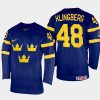 sweden hockey carl klingberg 2022 iihf world championship away jersey navy