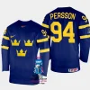 sweden hockey joel persson 2023 iihf world championship men away jersey navy