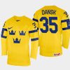 sweden hockey oscar dansk 2022 iihf world championship home jersey yellow