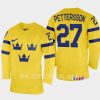 sweden oskar pettersson 2023 iihf world junior championship home jersey yellow