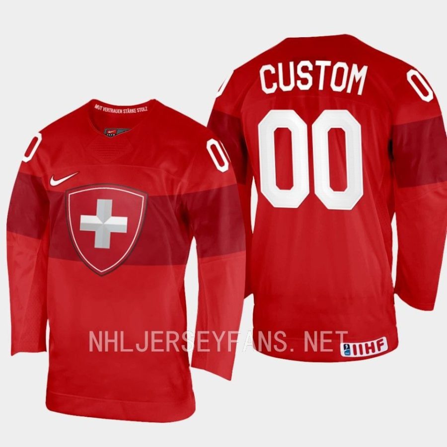 switzerland custom 2023 iihf world junior championship jersey red