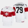 switzerland hockey calvin thurkauf 2022 iihf world championship home jersey white